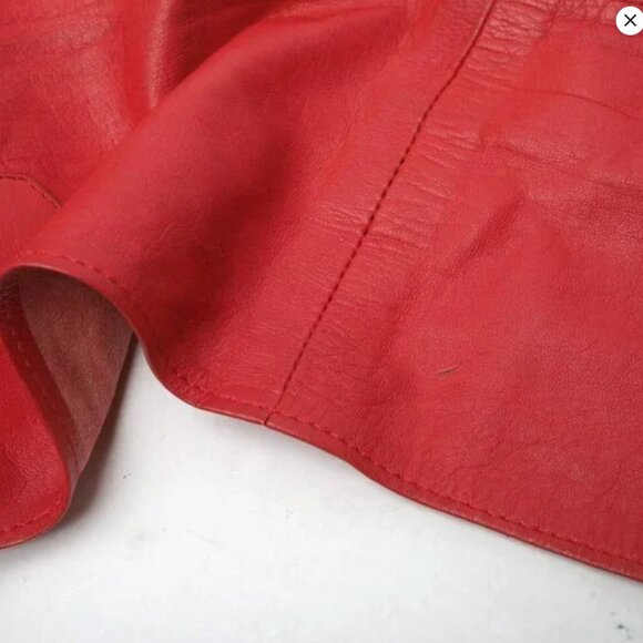 Vintage 80s Wide Red Leather Wrap Belt High Waist Corset Cinch Statement Gems - Picture 15 of 16